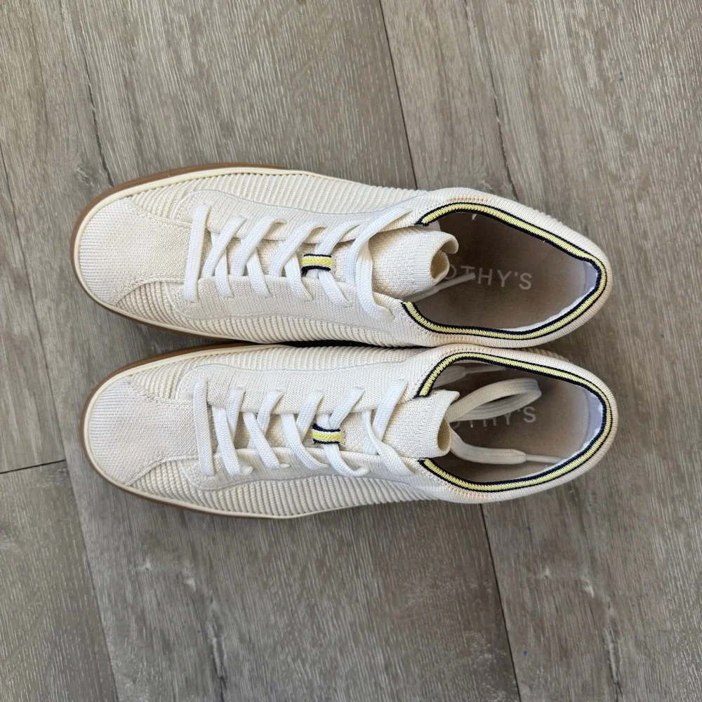 Rothy's The Lace Up Vanilla Low Top Sneaker Women's 9 Mesh Tennis